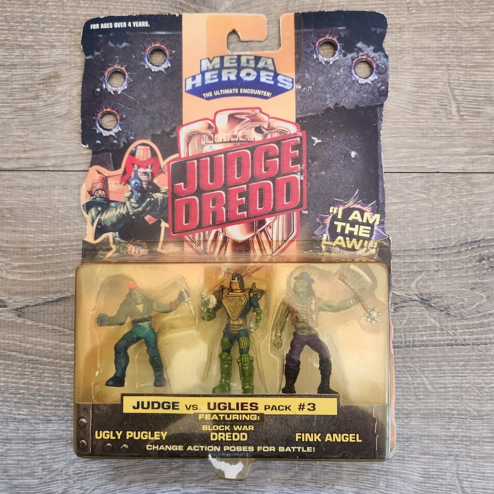 Vintage 1995 Mega Heroes Judge Dredd Judge vs Uglies Pack #3 Action Figures READ